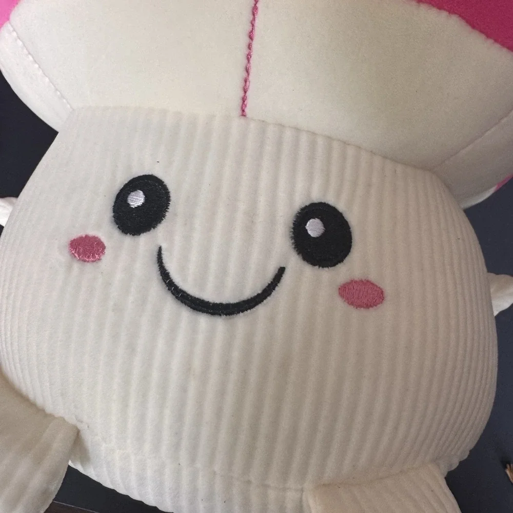 Mushroom/Toad Bright Pink Soft Large Plushy Plush 12'' inch SMOOCHY PALS - RARE